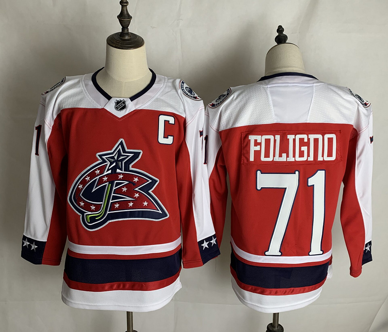 Men's Columbus Blue Jackets Nick Foligno #71 Red Breakaway Jersey